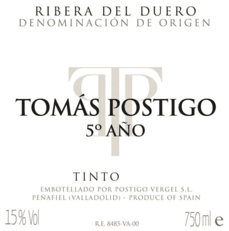 Tomas Postigo 5 Ano Tinto 2011 Front Label