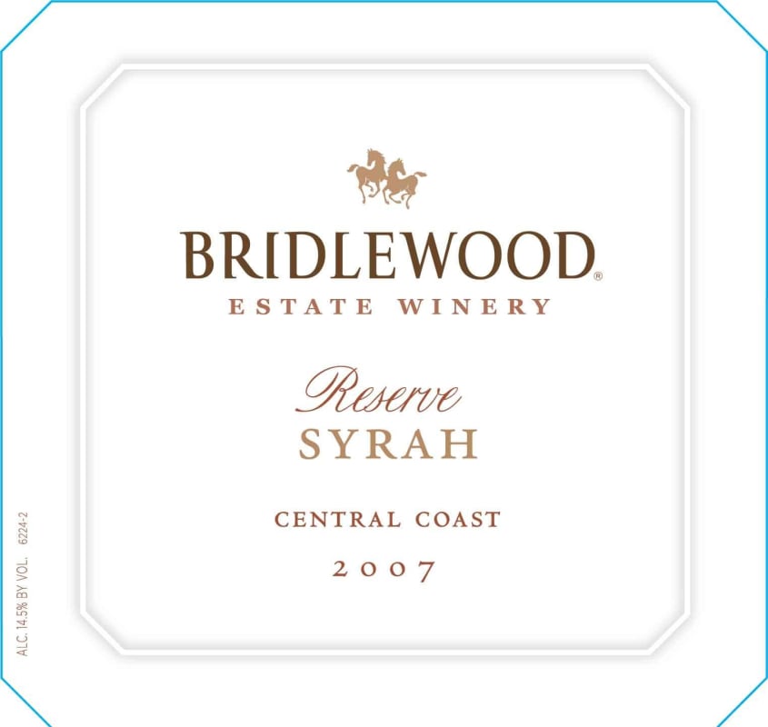 Bridlewood Reserve Syrah 2007 Front Label
