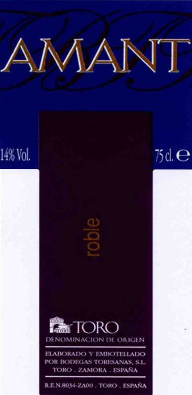 Toresanas Amant Roble 2009 Front Label