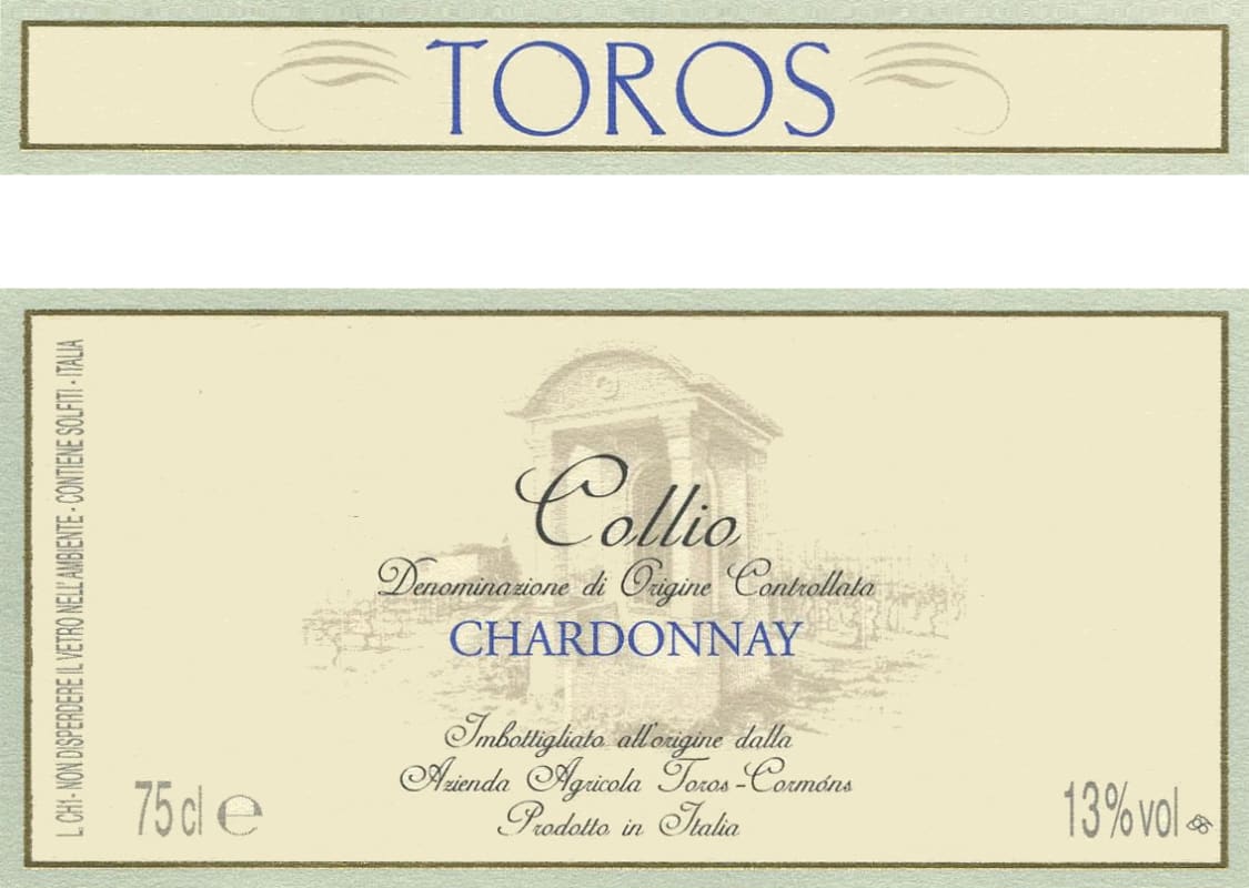 Toros Franco Azienda Agricola Collio Chardonnay 2008 Front Label