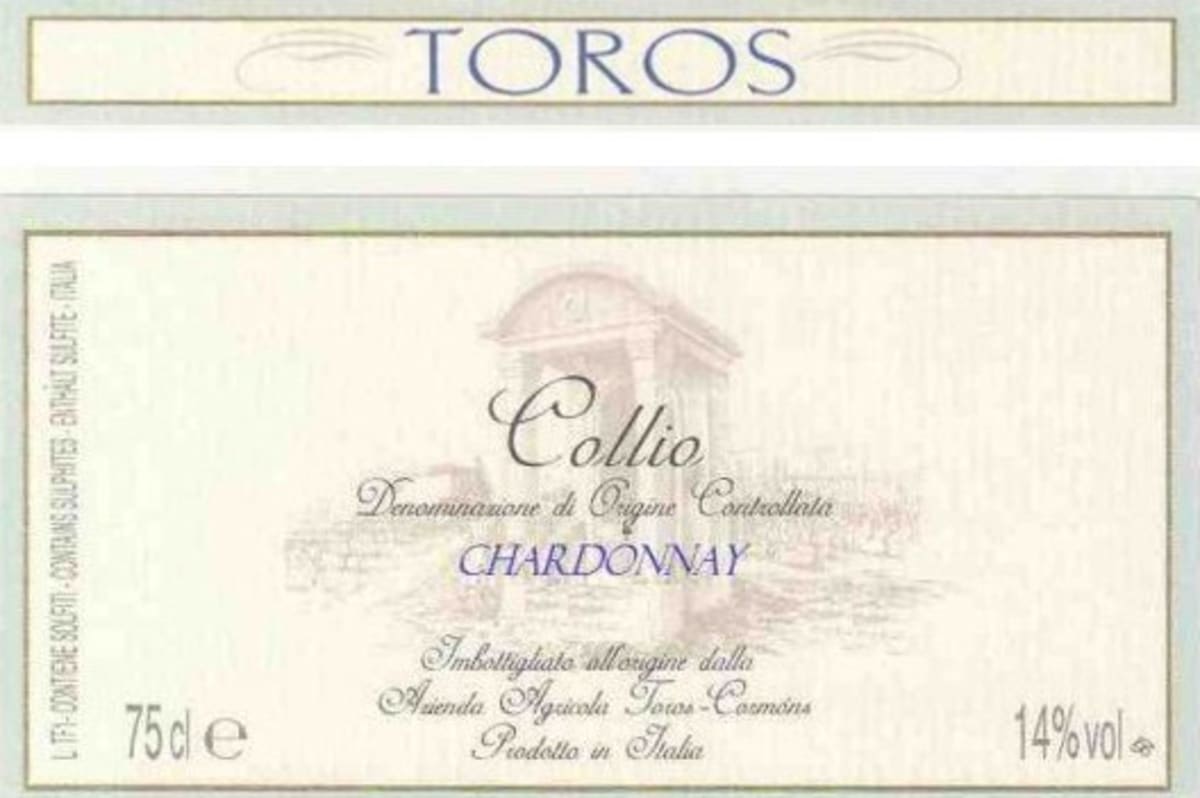 Toros Franco Azienda Agricola Collio Chardonnay 2015 Front Label