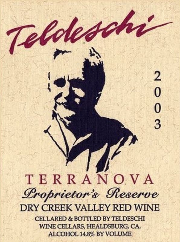 F. Teldeschi Winery Terranova Proprietors Reserve 2003 Front Label