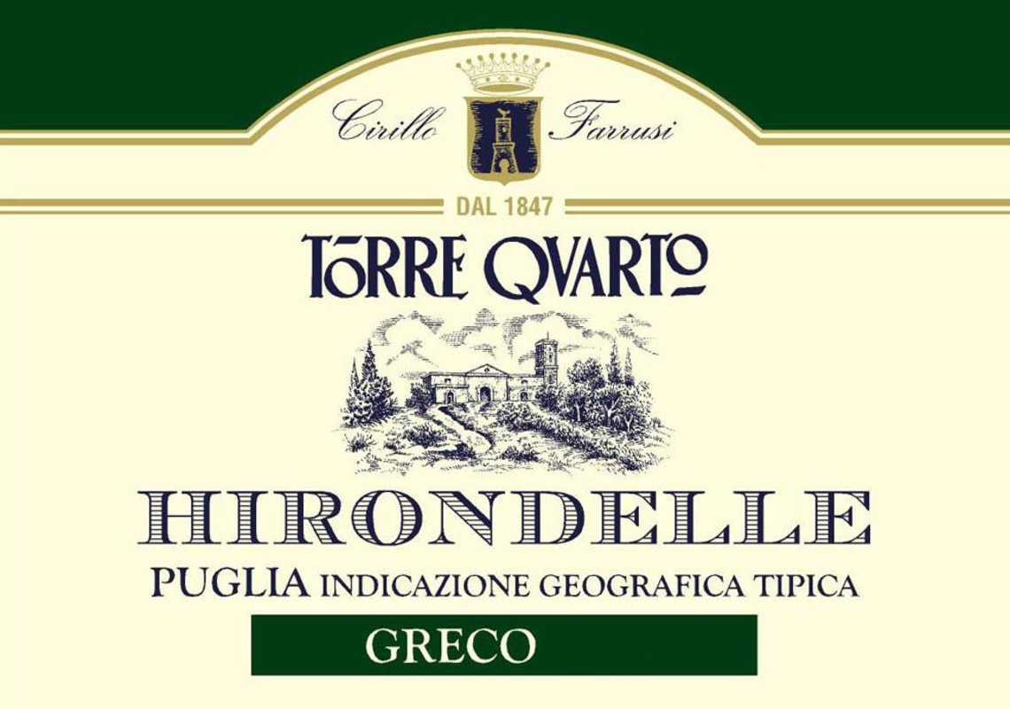 Torre Quarto Hirondelle Greco 2011 Front Label