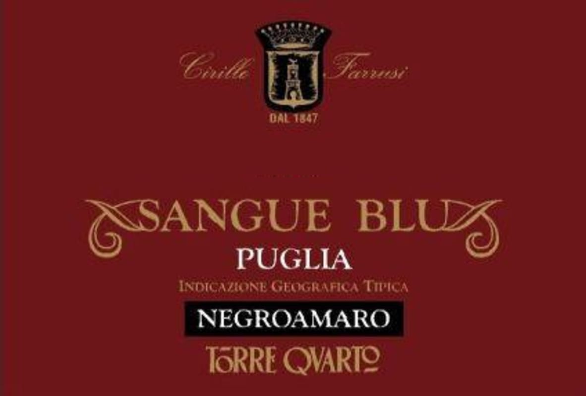 Torre Quarto Sangue Blu Negroamaro 2007 Front Label