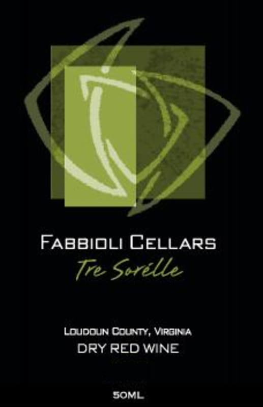 Fabbioli Cellars Tre Sorelle 2013 Front Label