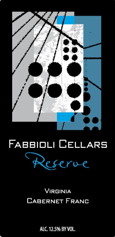Fabbioli Cellars Reserve Cabernet Franc 2012 Front Label