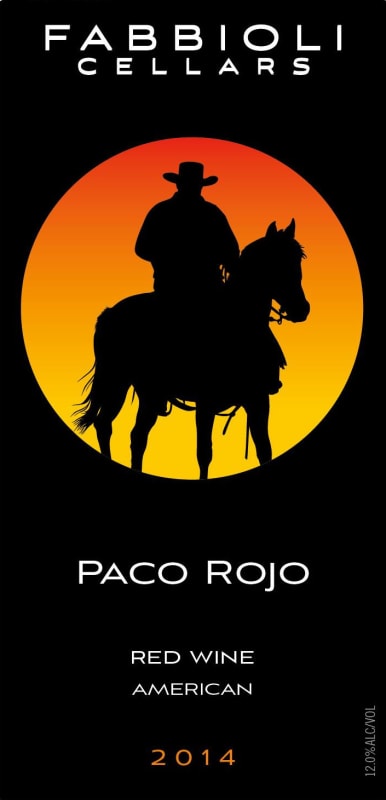 Fabbioli Cellars Paco Rojo 2014 Front Label