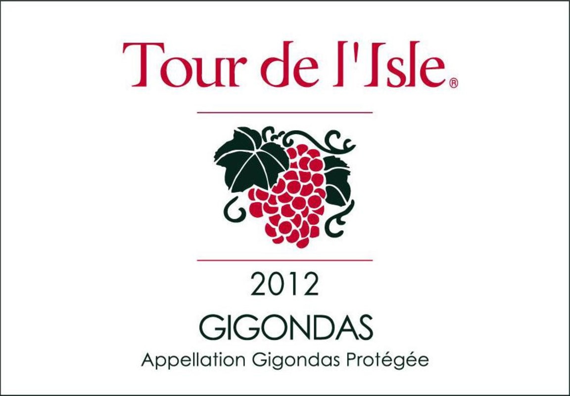 Tour De L'Isle Gigondas 2012 Front Label