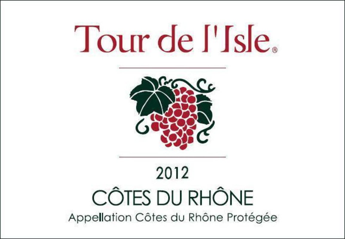 Tour De L'Isle Cotes du Rhone 2012 Front Label