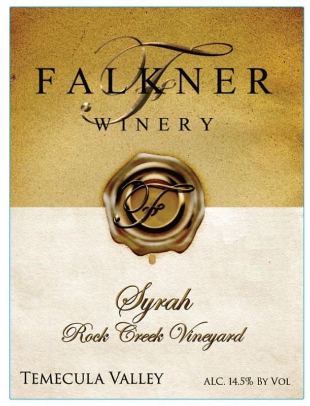 Falkner Winery Rock Creek Vineyard Syrah 2013 Front Label