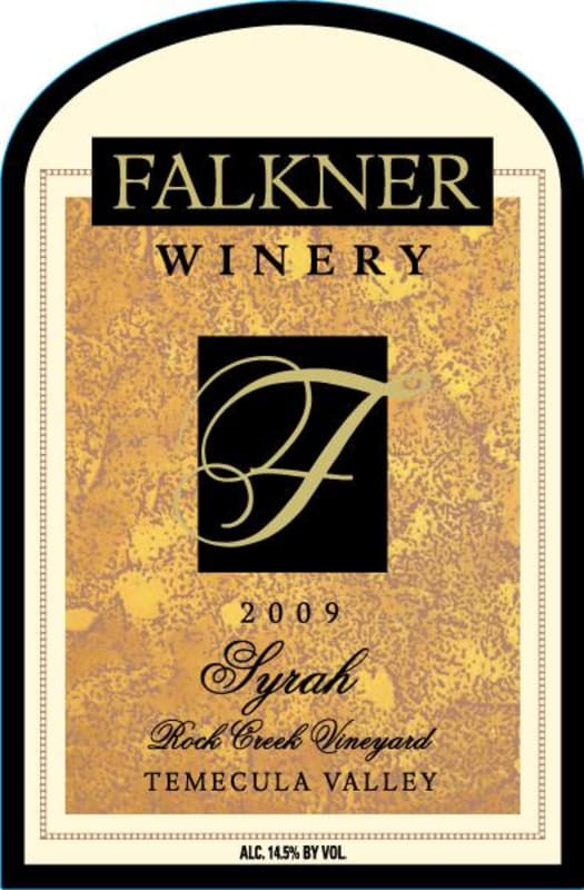 Falkner Winery Rock Creek Vineyard Syrah 2009 Front Label