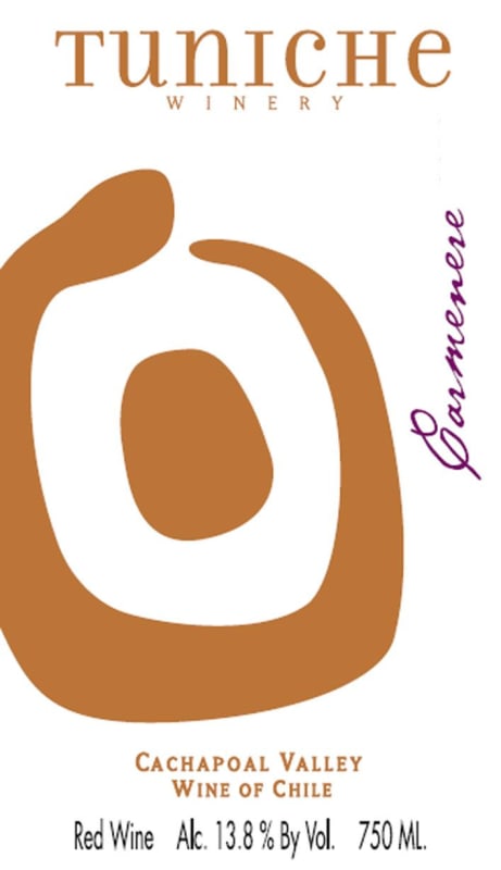 Tuniche Winery Carmenere 2012 Front Label