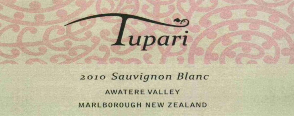 Tupari Wines Sauvignon Blanc 2010 Front Label