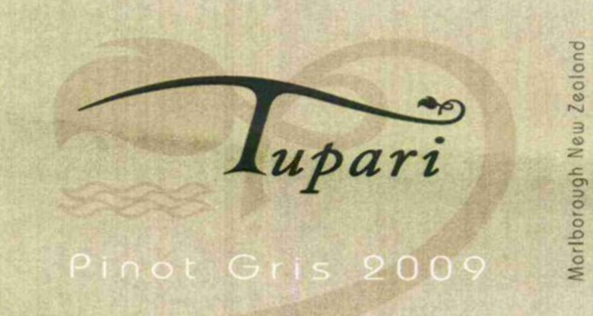 Tupari Wines Pinot Gris 2009 Front Label