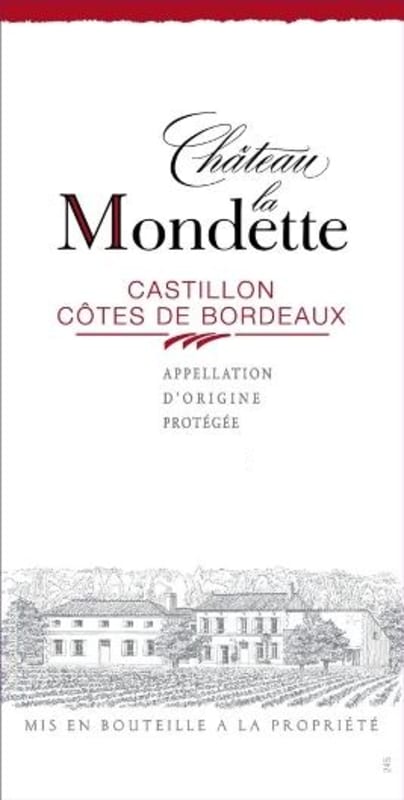 UniVitis Cotes de Bordeaux Castillon Chateau La Montte 2012 Front Label