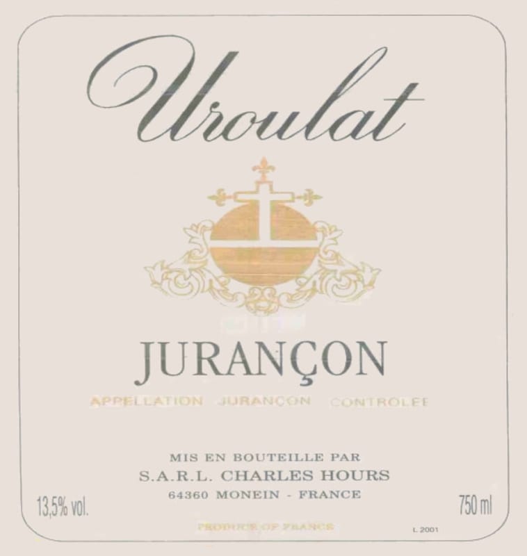 Uroulat Jurancon Moelleux 2002 Front Label