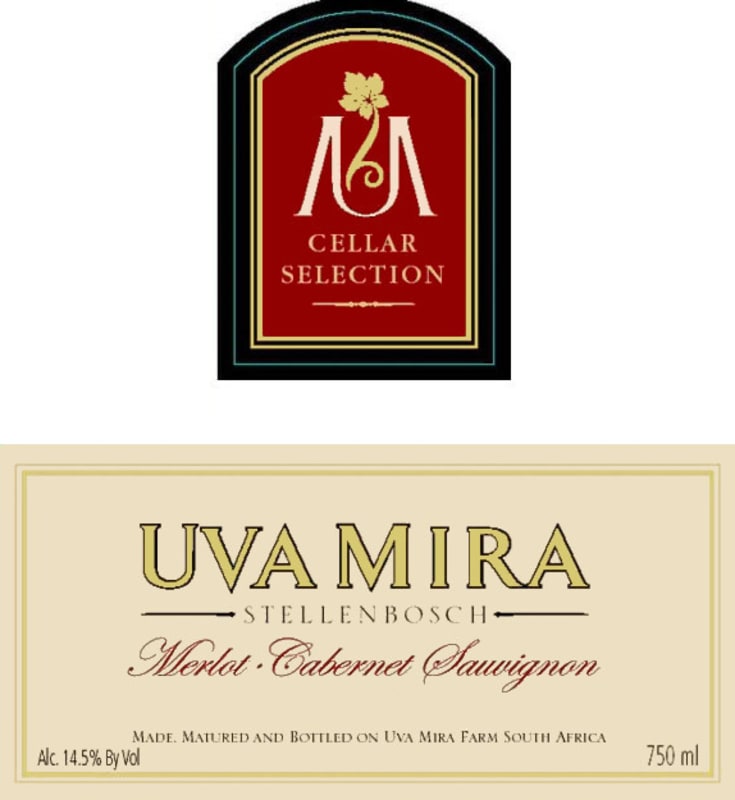 Uva Mira Mountain Vineyards Cellar Selection Merlot-Cabernet Sauvignon 2007 Front Label