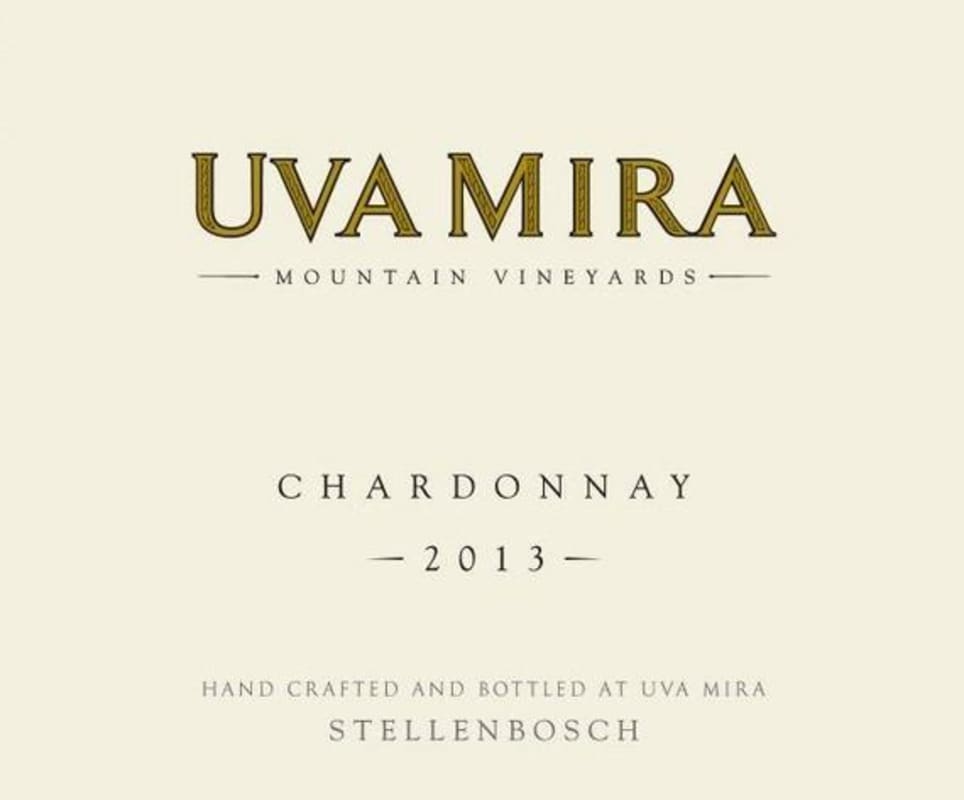 Uva Mira Mountain Vineyards Chardonnay 2013 Front Label