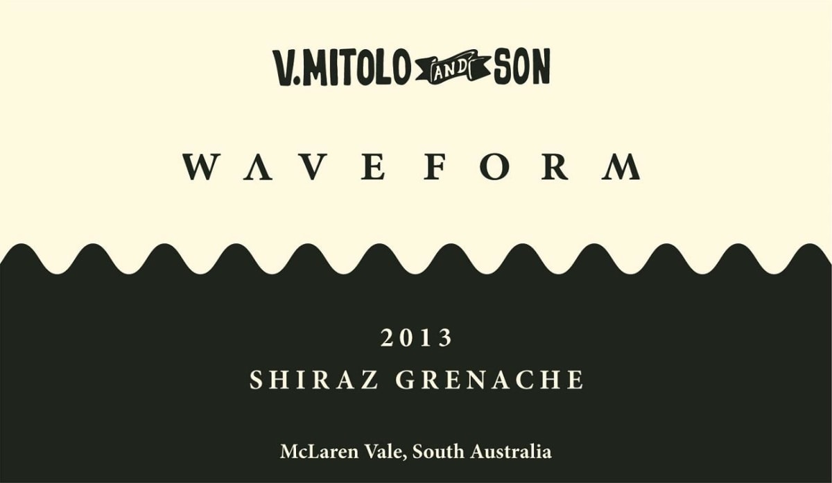 V. Mitolo and Son Waveform Shiraz Grenache 2013 Front Label