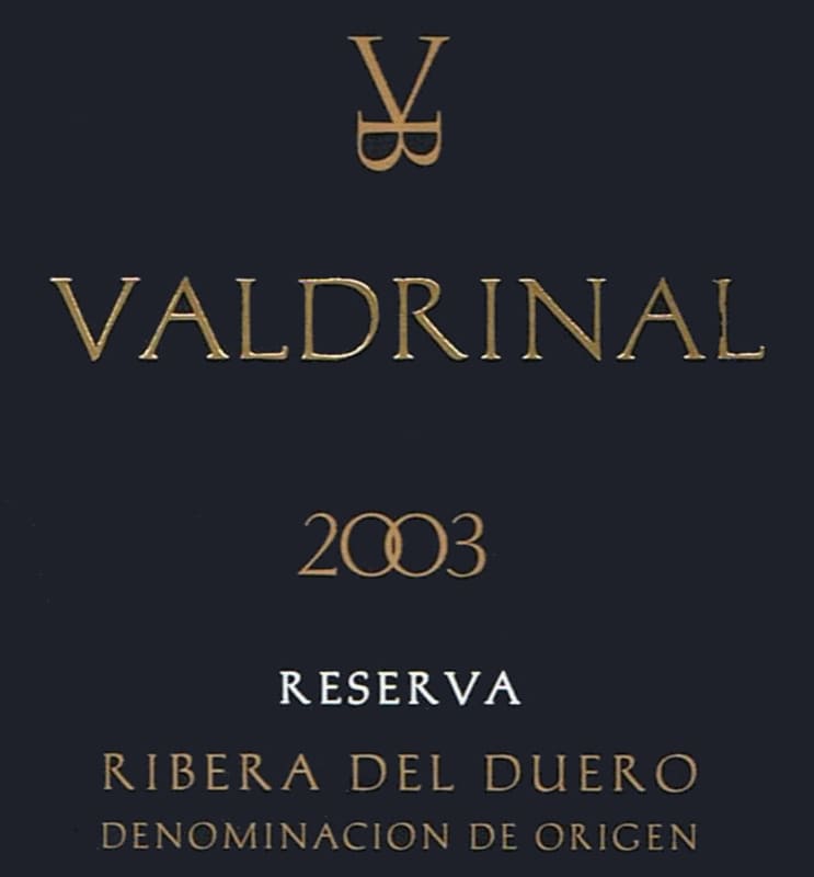 Valdrinal Reserva 2003 Front Label