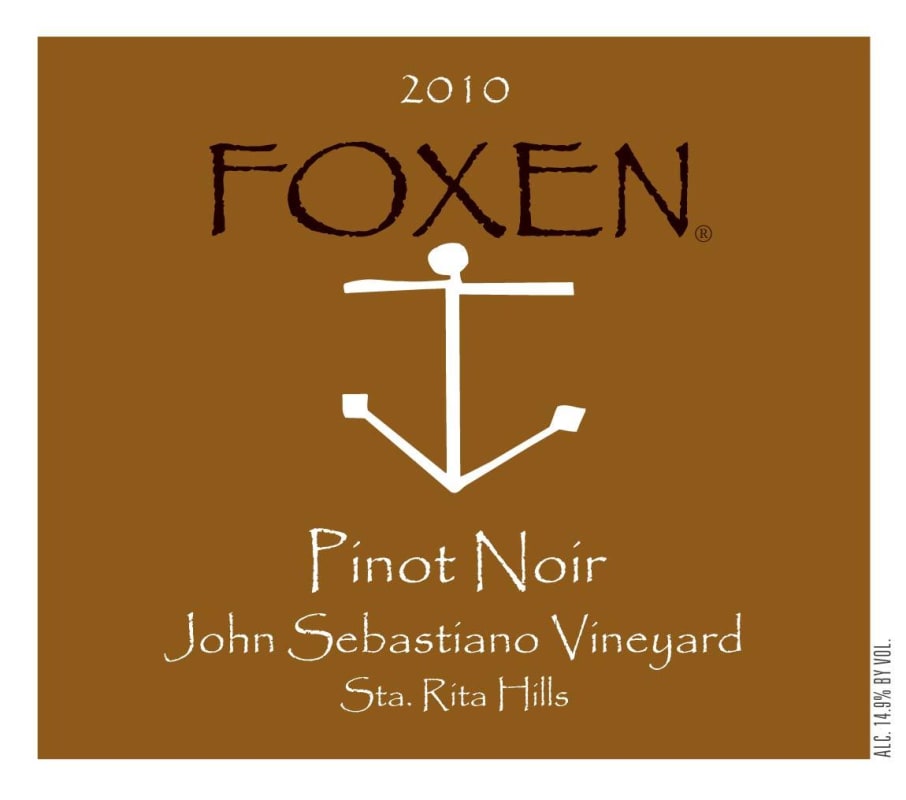 Foxen John Sebastiano Vineyard Pinot Noir 2010 Front Label