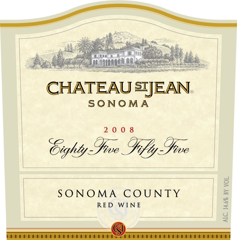 Chateau St. Jean Cuvee 8555 Red Wine 2008 Front Label