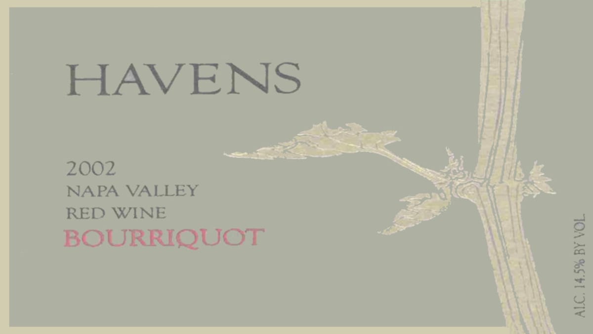 Havens Bourriquot Red 2002 Front Label
