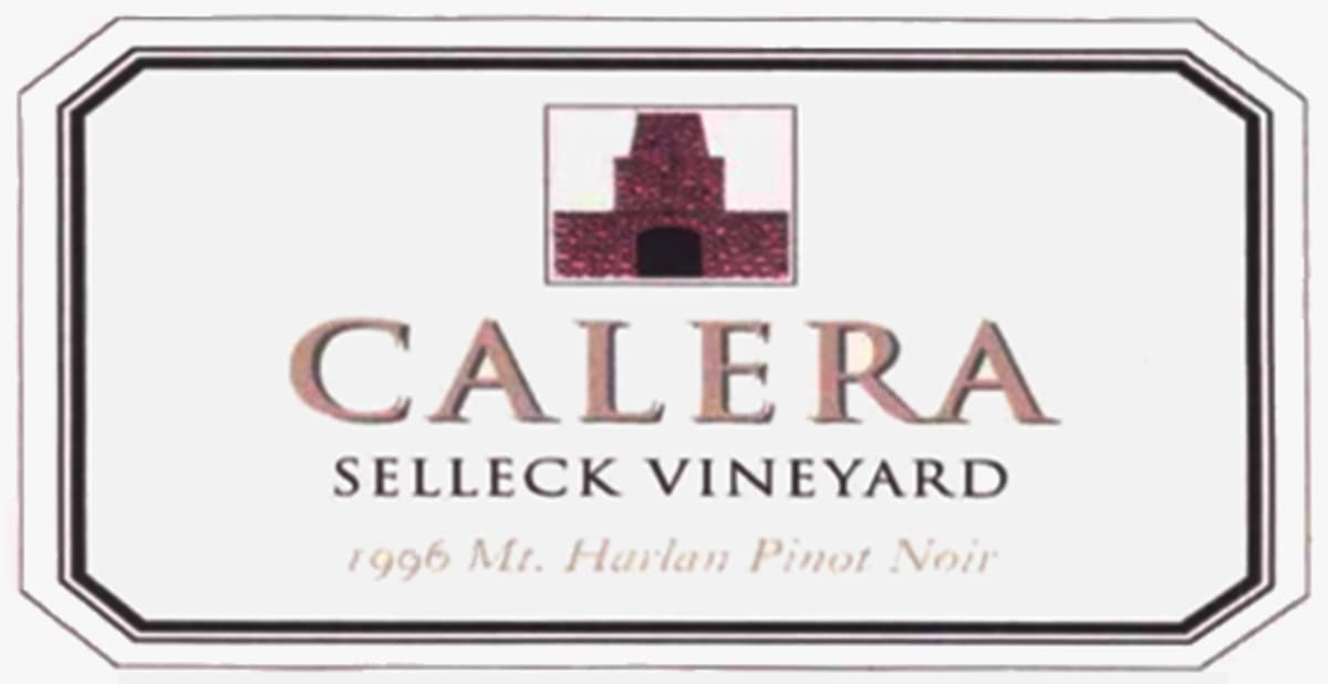 Calera Selleck Vineyard Pinot Noir 1996 Front Label