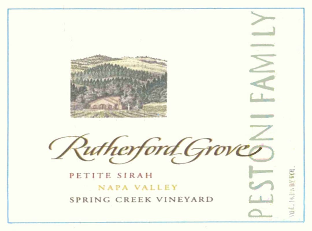Rutherford Grove Napa Valley Spring Creek Vineyard Petite Sirah 2013 Front Label