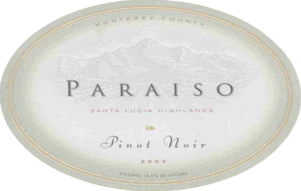 Paraiso Vineyards Pinot Noir 2003 Front Label