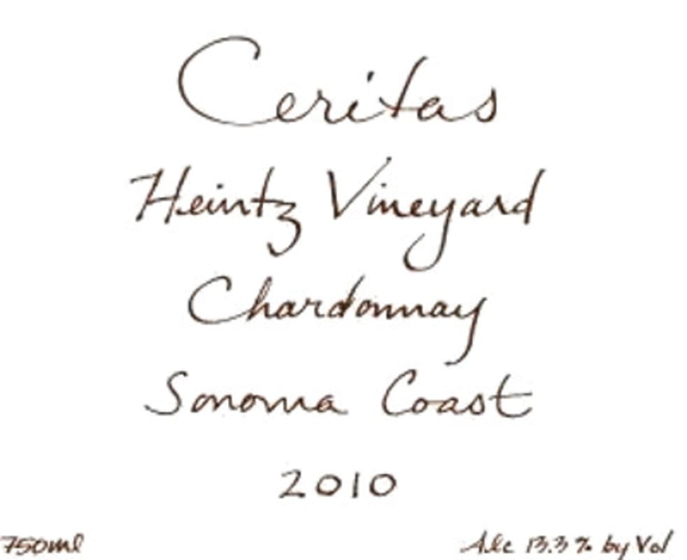 Ceritas Charles Heintz Vineyard Chardonnay 2010 Front Label
