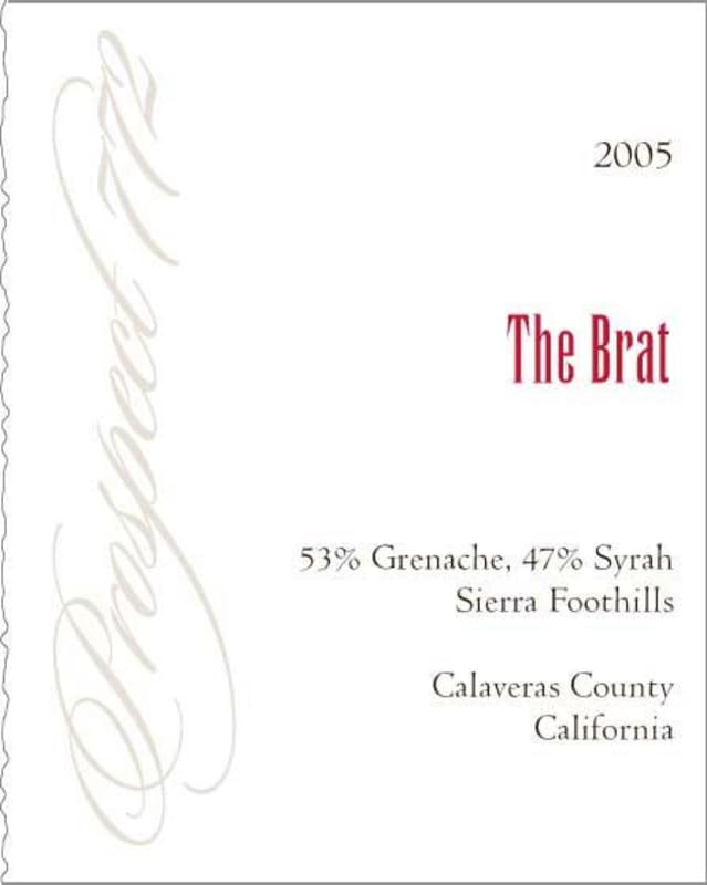 Prospect 772 The Brat Grenache Syrah 2005 Front Label