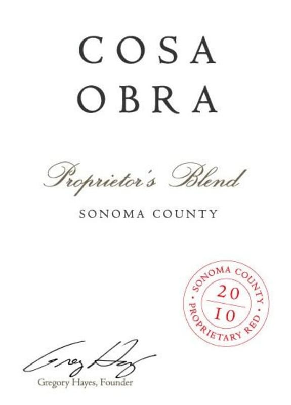 Cosa Obra Proprietors Blend Red 2010 Front Label