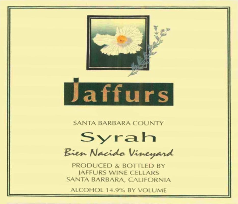 Jaffurs Bien Nacido Vineyard Syrah 2005 Front Label