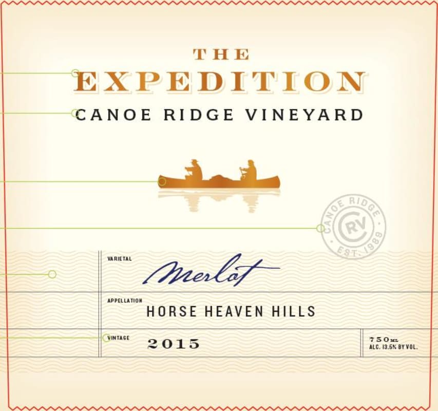 Canoe Ridge The Expedition Merlot 2015 Front Label
