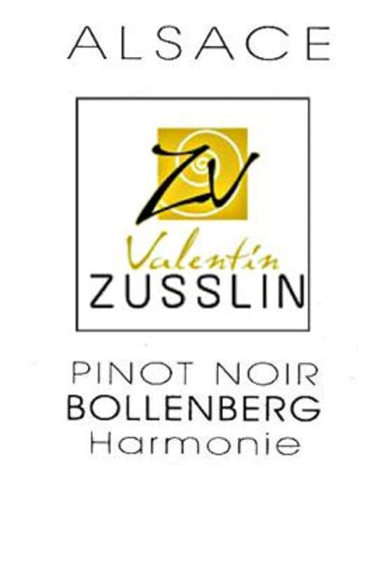 Valentin Zusslin Bollenberg Harmonie Pinot Noir 2012 Front Label