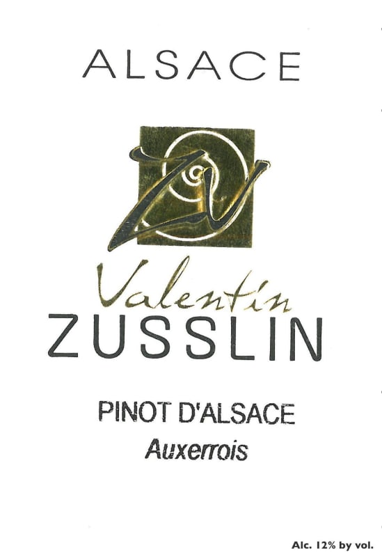 Valentin Zusslin Auxerrois Pinot d'Alsace 2014 Front Label