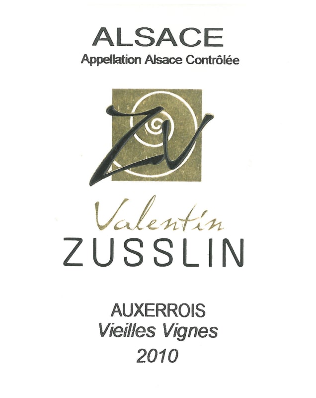 Valentin Zusslin Vieilles Vignes Auxerrois 2010 Front Label