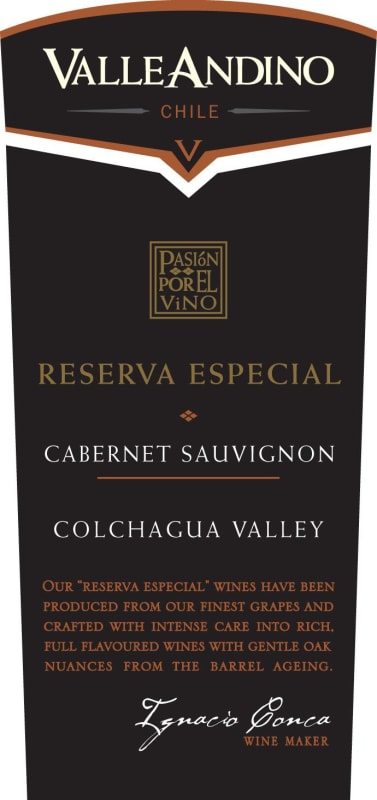 Valle Andino Reserva Especial Cabernet Sauvignon 2013 Front Label