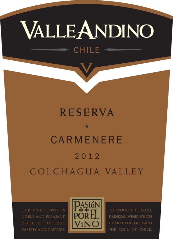 Valle Andino Reserva Carmenere 2012 Front Label