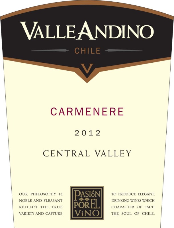Valle Andino Carmenere 2012 Front Label
