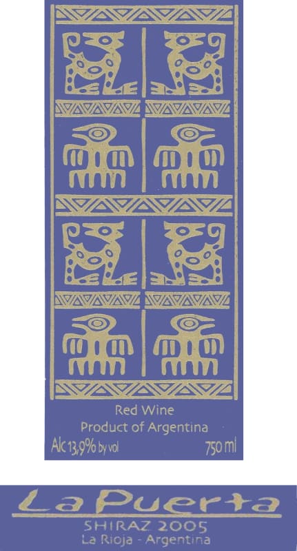 Valle de la Puerta La Puerta Shiraz 2005 Front Label