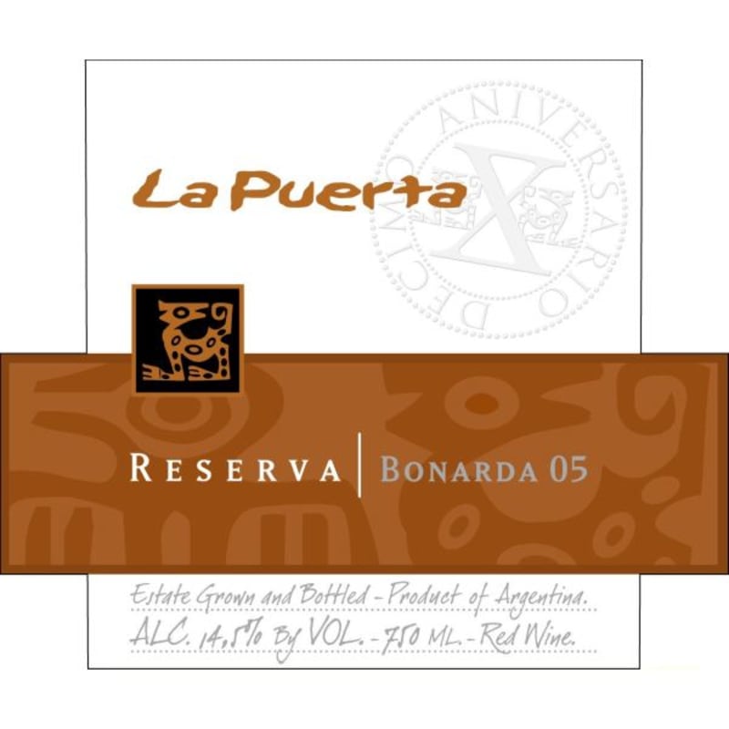 Valle de la Puerta La Puerta Reserva Bonarda 2005 Front Label