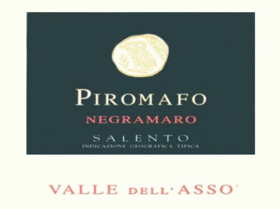 Valle dell'Asso Salento Piromafo Negramaro 2007 Front Label