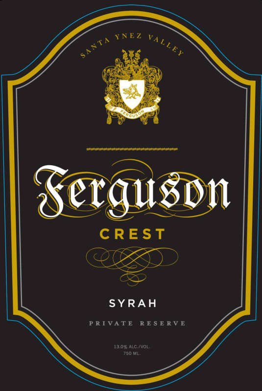 Ferguson Crest Private Reserve Syrah 2012 Front Label