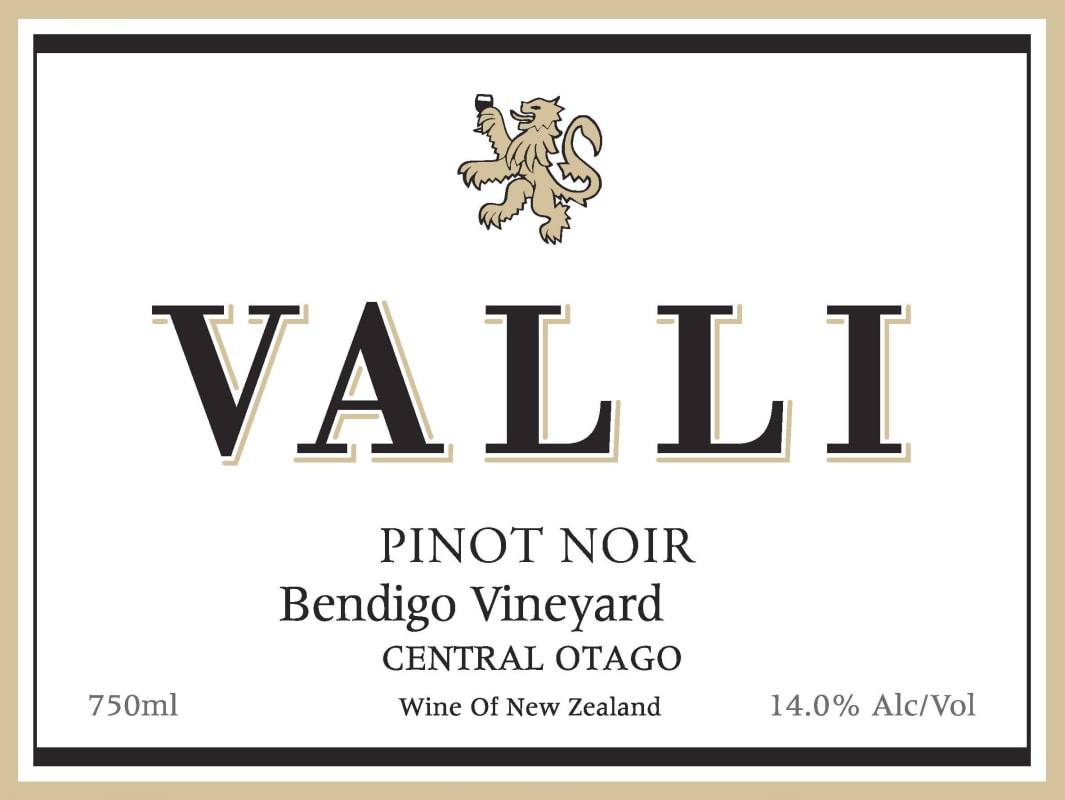 Valli Wines Bendigo Pinot Noir 2012 Front Label