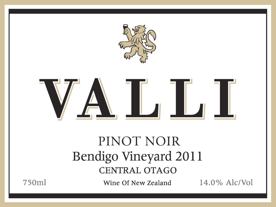 Valli Wines Bendigo Pinot Noir 2011 Front Label