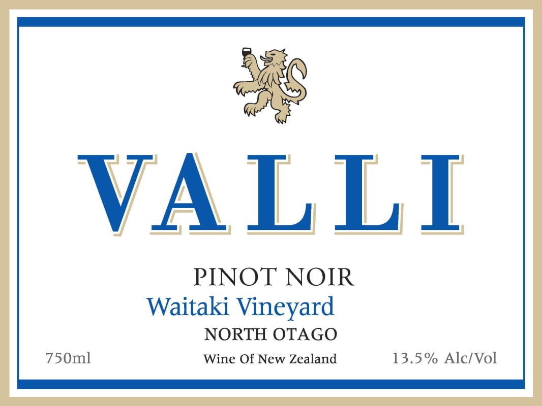 Valli Wines Waitaki Pinot Noir 2014 Front Label