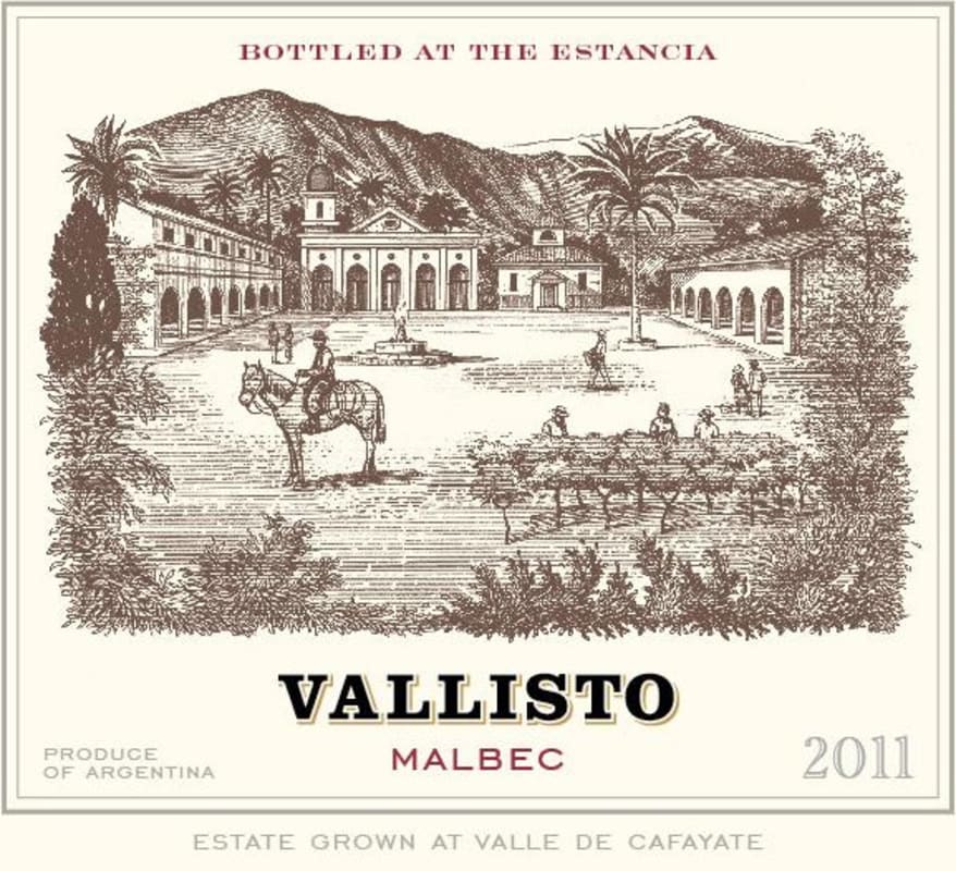Vallisto Malbec 2011 Front Label