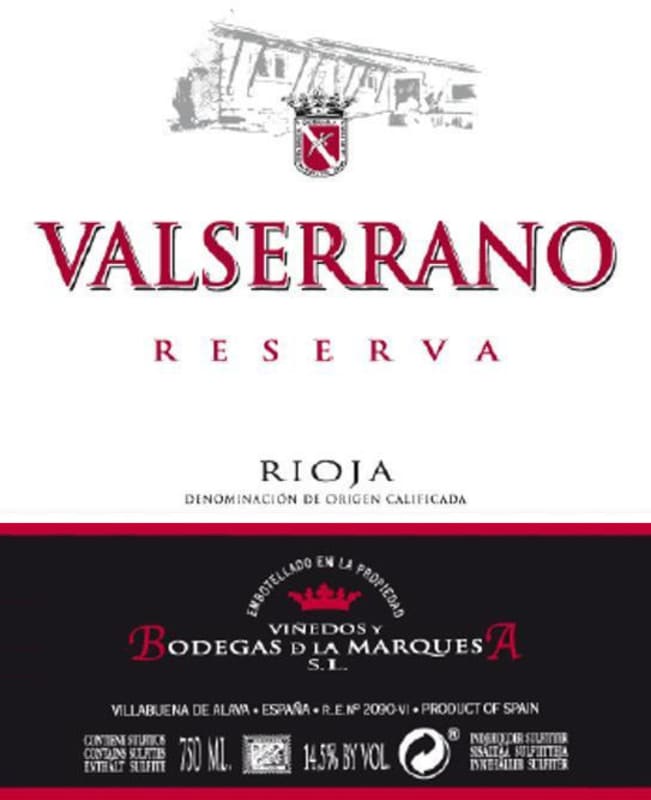 Valserrano Reserva 2011 Front Label